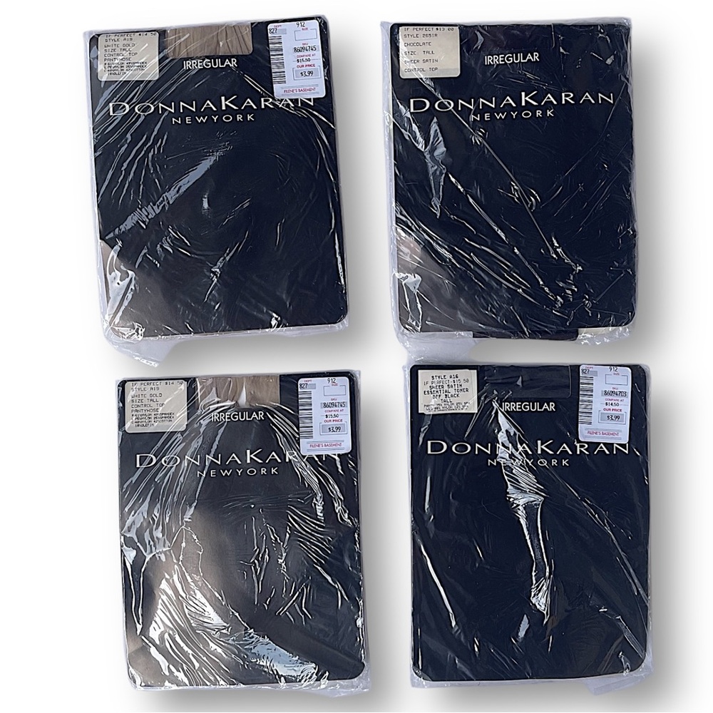 Donna Karan New York Hosiery Lot Irregular Sheer Pantyhose Vintage NIP